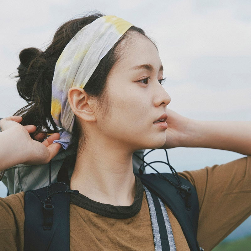 吸水・速乾性に優れたスポーツてぬぐい タイダイ / イエロー x パープル