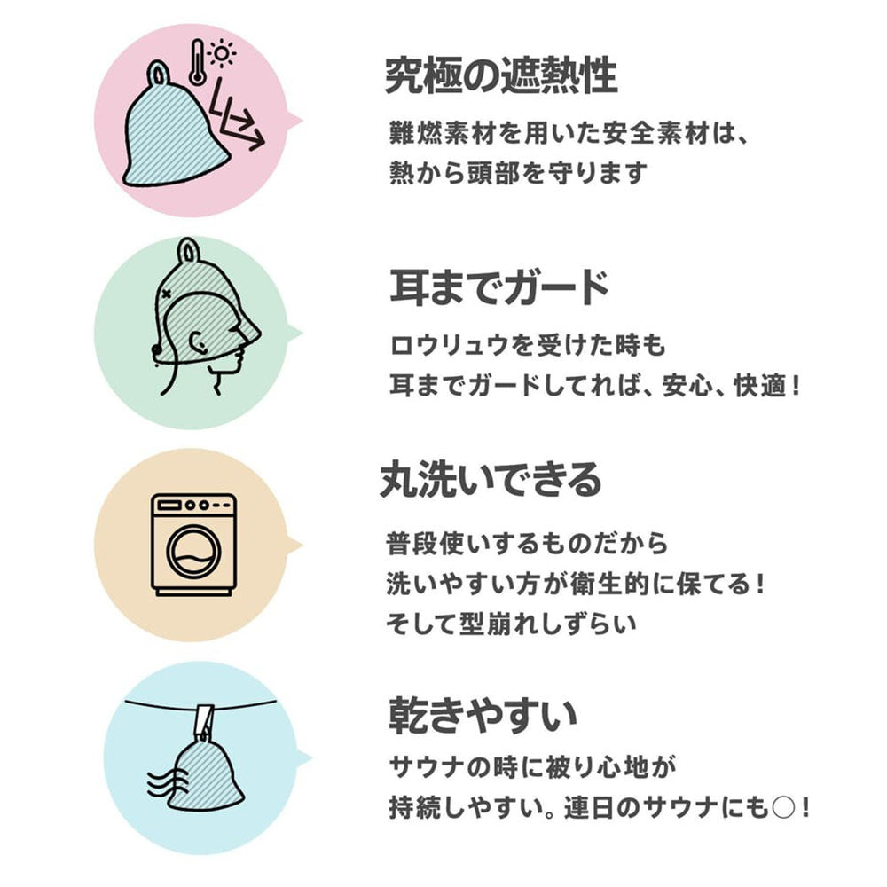 ガチサウナー向け トリプルメッシュサウナハット リバーシブル