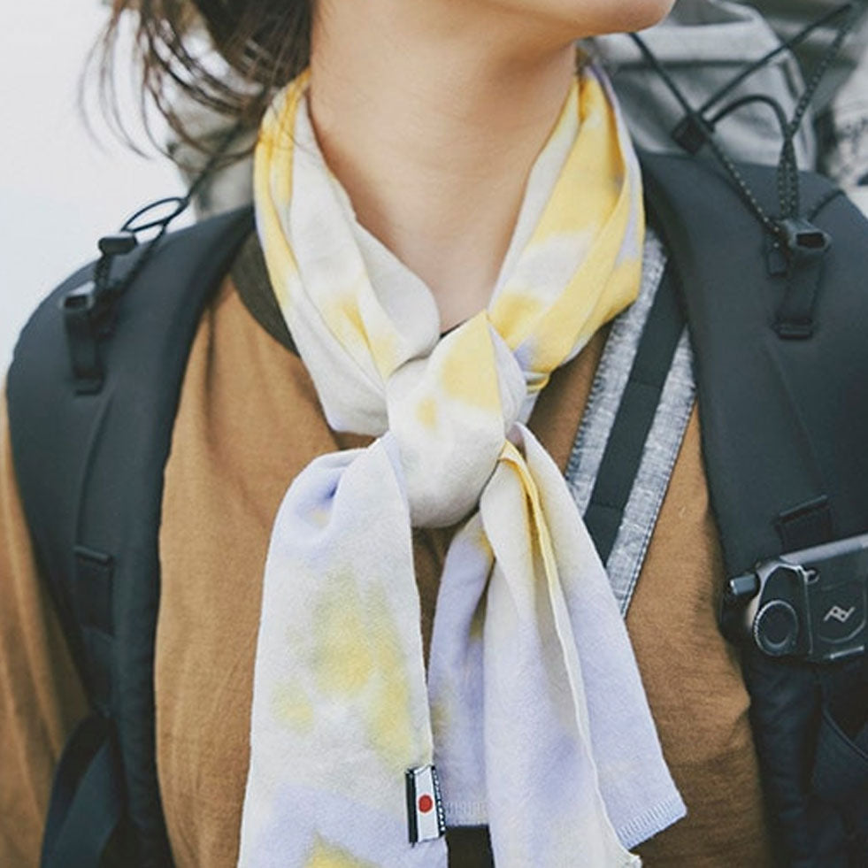 吸水・速乾性に優れたスポーツてぬぐい タイダイ / イエロー x パープル